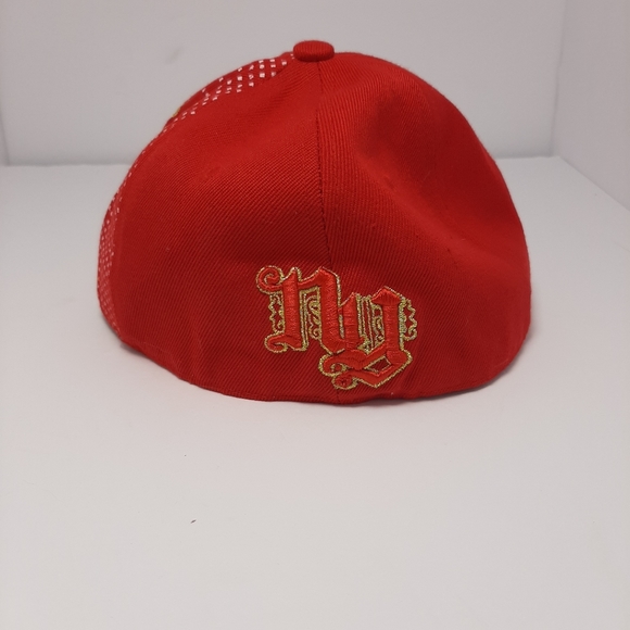 K & B Ethos Size L Hat Cap NY Red & Gold - Picture 5 of 5